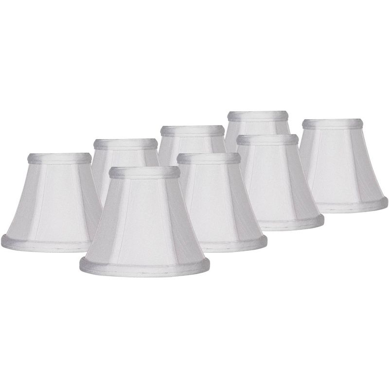 Imperial Shade Set of 8 Empire Chandelier Lamp Shades White Small 3" Top x 6" Bottom x 5" High Candelabra Clip-On Fitting, 1 of 8