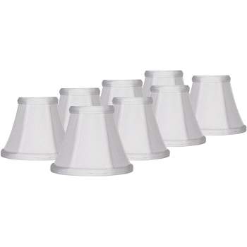 Imperial Shade Set of 8 Empire Chandelier Lamp Shades White Small 3" Top x 6" Bottom x 5" High Candelabra Clip-On Fitting