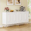 Hommoo 63" Sideboard Buffet, Modern Kitchen Accent Cabinet with 4 Doors - 3 of 4
