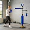 Soozier 4.6'-6.7' Speed Bag Boxing Bag Stand with Reaction Bar Challenge, Reflex Bag Boxing Training Equipment, Speed Punching Bag, Blue - 3 of 4