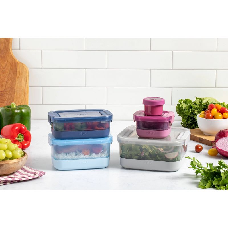 Ello 10pc Plastic Food Storage Container Set with Skid Free Soft Base, 5 of 7