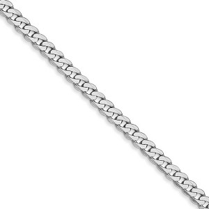 Black Bow Jewelry 2.9mm 14k White Gold Beveled Solid Curb Chain Necklace - 1 of 4
