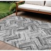 Gray Silver And Ivory Geometric Washable Indoor Outdoor Area Rug - 2 of 4
