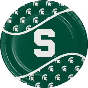 24ct Michigan State Spartans Paper Plates Green - NCAA - 1 of 2