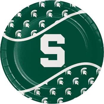 24ct Michigan State Spartans Paper Plates Green - NCAA