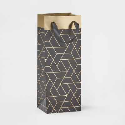 Spirit Geometric Pattern Gift Bag Black - Wondershop™