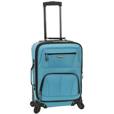 Rockland Pasadena Softside Spinner Wheel Luggage Turquoise Carry-On 20-Inch