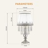 Ludomide Modern Bedside Crystal Table Lamp with Ruched Fabric Lampshade Elegant Plug-in Crystal Chandelier Nightstand Lamp for Living Room Girls Room - 3 of 4
