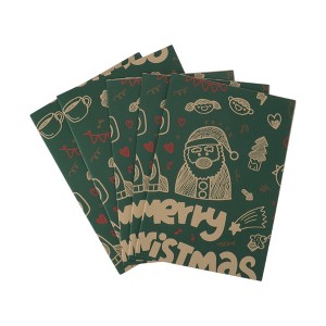 Unique Bargains Gift Wrap Paper Christmas Kraft 27.56"x19.69" 5 Pcs - 1 of 4