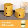 Haitral 3 Drawer Barrel Nightstand Yellow - 2 of 4