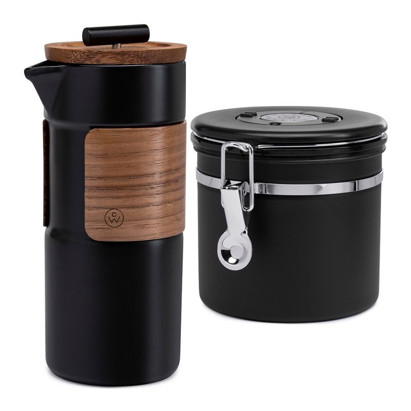 ChefWave Artisan Series Travel French Press Coffee Maker with Coffee Canister, 1 of 4