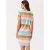 cheibear Women's Curved Hem Round Neck Short Sleeve T-shirt Dress Sleepshirt - 3 of 4