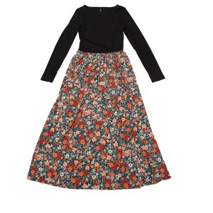 INSPIRE CHIC Women's Maxi Swing Hem Square Neck Vintage Patchwork Party Dress - 1 of 1