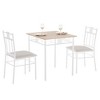 VECELO 3-Piece Dining Room Wooden Kitchen Table and Pu Cushion Chair Sets for Small Space, Retro Brown - 4 of 4