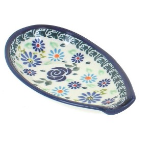 Blue Rose Polish Pottery 1015 Zaklady Small Spoon Rest - 1 of 1