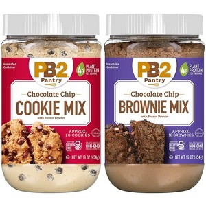 Pb2 Pb2 Pantry Chocolate Chip Cookie And Brownie Mix, Gluten-Free Dessert, Low-Carb Snack, Non-Gmo, 4G Protein Per Serving, Vegan-Friendly - 1 of 4