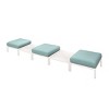 Laurel Outdoor Ottoman with Cushion - White/Seafoam - Lagoon - 3 of 4