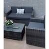 Resenkos 4-Piece Deck Furniture Set, Outdoor Sectional Furniture, PE Rattan, Brown - 3 of 4