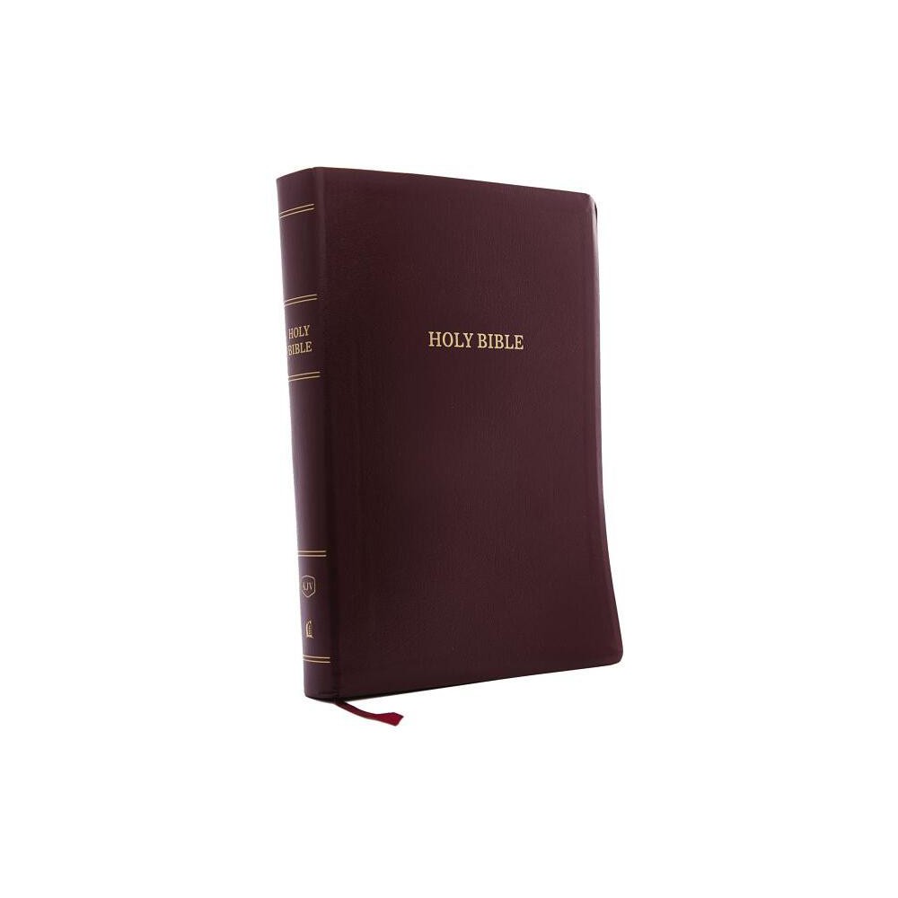 KJV, Reference Bible, Super Giant Print, Leather-Look, Burgundy, Red Letter Edition - Large Print by Thomas Nelson (Paperback)