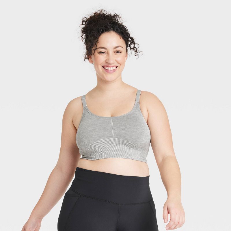 Women's Seamless Medium Support Cami Midline Sports Bra - All In Motion™, 4 of 7