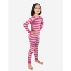 Leveret Matching Family Pajamas – Berry & Chime Stripes – 100% Cotton – Customizable for Personalization - 3 of 4