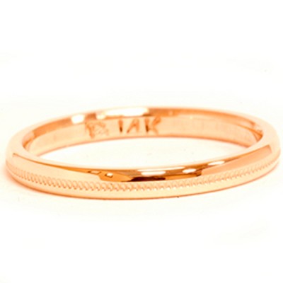 Pompeii3 2mm 14K Yellow Gold Milgrain Polished Wedding Band Ring