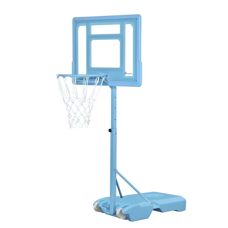 Soozier Pool Side Portable Basketball Hoop System Stand Goal with Height Adjustable 3FT-4FT, 32'' Backboard, 5 of 10
