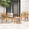 Tangkula 2PCS Patio Dining Chair w/ Cozy Backrest & Armrests Slatted Seat & Solid Legs - 2 of 4