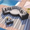 7-Piece Wicker Patio Conversation Set, All-Weather Rattan Sofa with Coffee Table, Thick Cushions, Colorful Pillows – Maison Boucle - 2 of 4