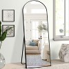 Black 63x20 inch metal arch stand full length mirror. - 4 of 4