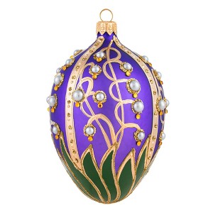 Miss Christmas 5.0 Inch Lily Of The Valley Pattern In Purple Christmas Tree Ornament , Christmas Decor Christmas, Easter, Spring (1PC) - 1 of 4