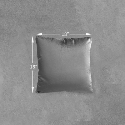 Gray Velour Decorative Throw Pillows Set of 2