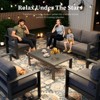 LayinSun 4 Pieces Aluminum Outdoor Patio Furniture Set, Metal Modern Conversation Sofa Set with Coffee Table and Washable Thick Cushions - 3 of 4