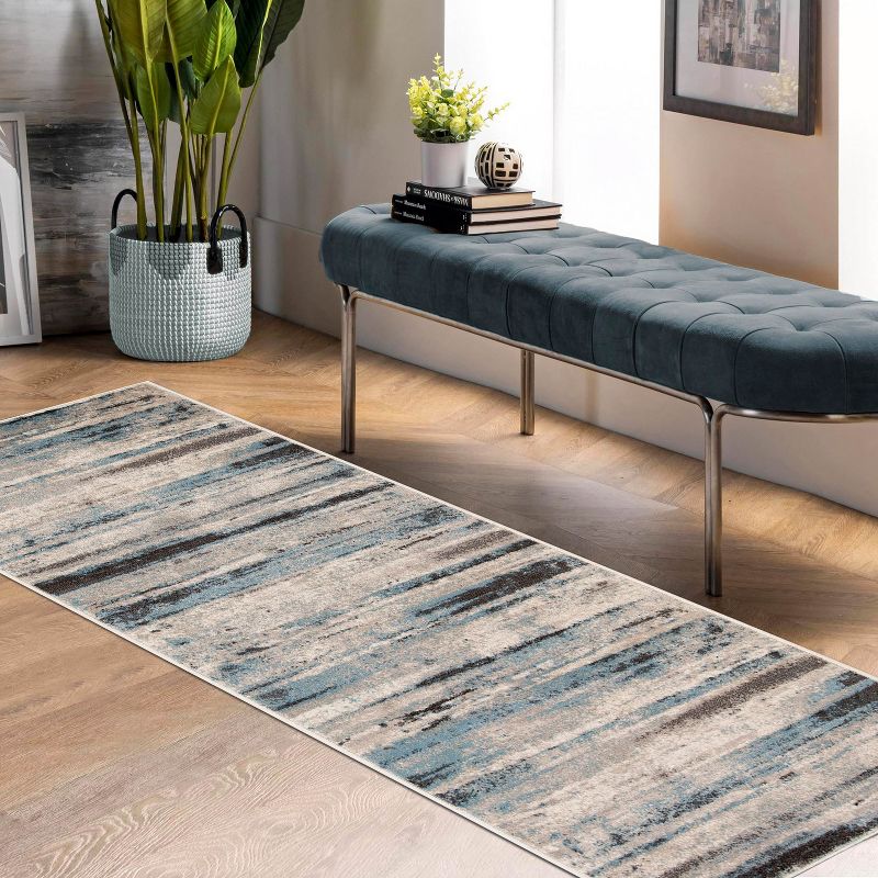 Modern Lines Abstract Striped Indoor Runner or Area Rug by Blue Nile Mills, 2 of 7