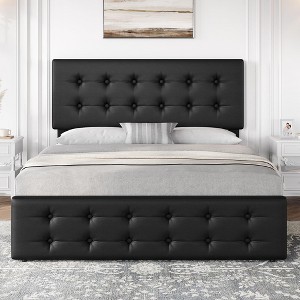 Bed Frame with 4 Storage Drawers and Headboard - 1 of 4