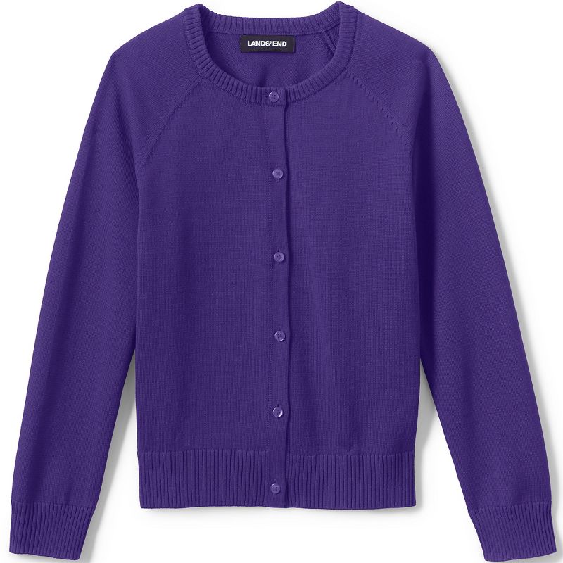 Lands' End School Uniform Kids Cotton Modal Cardigan Sweater, 1 of 4