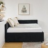 CAVINAS Full Size Bed Frame, Velvet Upholstered Tufted Bed Frame with 2 Drawers, Sofa Bed Frame with Comfortable Backrest and Armrests - 2 of 4