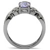 Slickblue Light Amethyst Cubic Zirconia Celtic Solitaire Engagement Ring - Oval CZ, Polished Stainless Steel, Size 5-10 - 4 of 4