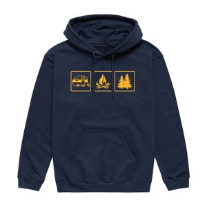 Men's - Instant Message - Camping Panels Graphic Fleece Pullover Hoodie - 1 of 4