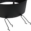 Sunnydaze Outdoor Heavy-Duty Steel Portable Campfire Ring with Cooking Grate and Fire Poker - 36" - Black - 2 of 4