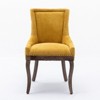 FURNIinspire Dining Chairs Dining Room Chair Set Of 2, Kitchen Chairs, Thickened Fabric Chairs With Solid Wood Legs, Yellow, 20.8"*21.6"*36.4" - 2 of 4