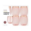 Posh Setting 12 oz Rose with Gold Rim Plastic Disposable stemless Wine goblet - 6 Pack - 3 of 3