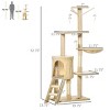 53" Cat Tree Tower with Condo,Hammock,Perches,Scratching Posts And Toys,Multi Level Cat Furniture for Indoor Cats–LAOTIES - 3 of 4