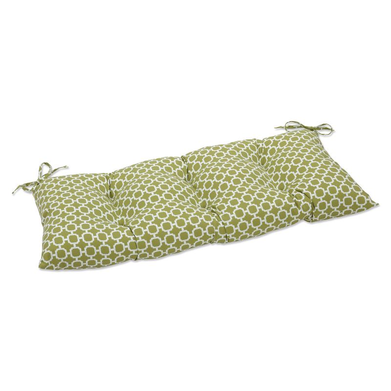 Outdoor Tufted Bench/Loveseat/Swing Cushion - Green/White Geometric, 1 of 7