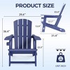 Maggift Patio Accent Chairs, Plastic Adirondack Chairs with Cup Holders, Lawn Chairs for Patio, Garden, Poolside, Blue, 31.4"*29.6"*36.4" - 3 of 4