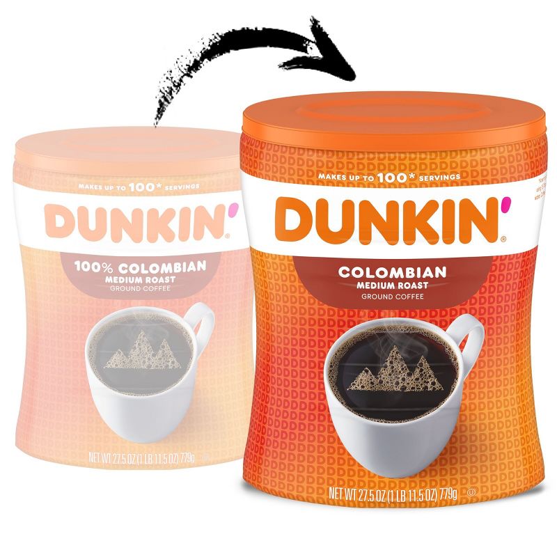 Dunkin Canister Colombian Medium Roast Coffee - 27.5oz, 4 of 8
