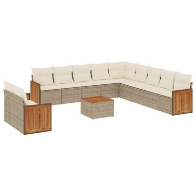 vidaXL Garden Sofa Set Beige, Cream White