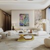 APRILSOUL 51.20"Modern Sintered Stone Tabletop Coffee Table with Stainless Steel Base - Elegant - 3 of 4