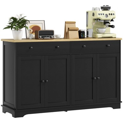 HOMCOM Sideboard Buffet Cabinet with Storage, Modern Kitchen Cabinet with 2 Doors, 2 Drawers and 2 Adjustable Shelves, Coffee Bar Cabinet