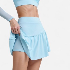 Anna-Kaci Active Women's High Waist Active Skort with Built-In Shorts and Soft Gathered Hem Detail - 1 of 4